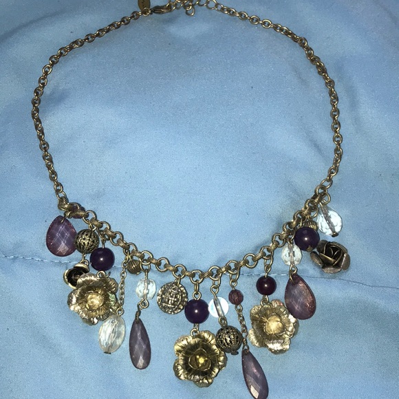 American Eagle Outfitters Jewelry - American Eagle Silver and Purple Flower Necklace